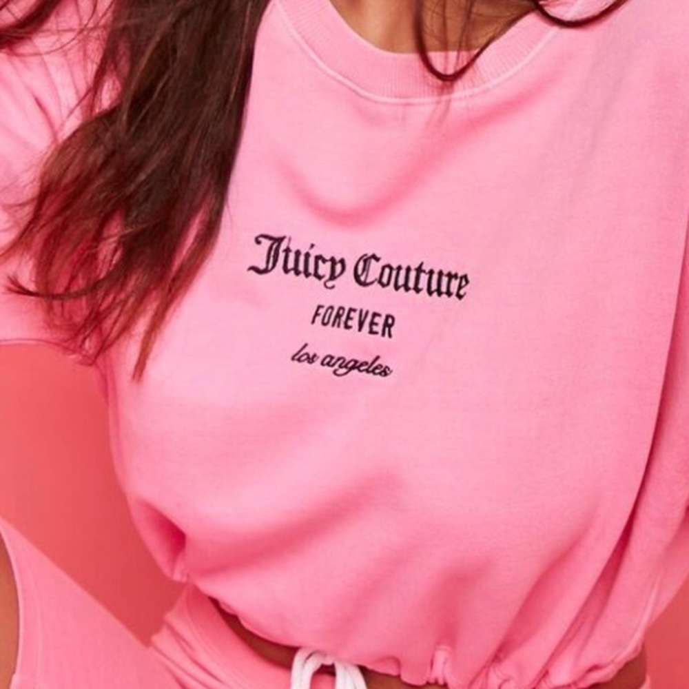 Fleece Juicy Couture Cropped Pullover Brown